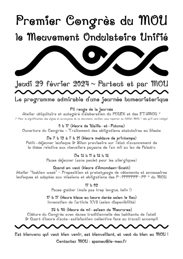 Affiche du Congrès du MOU